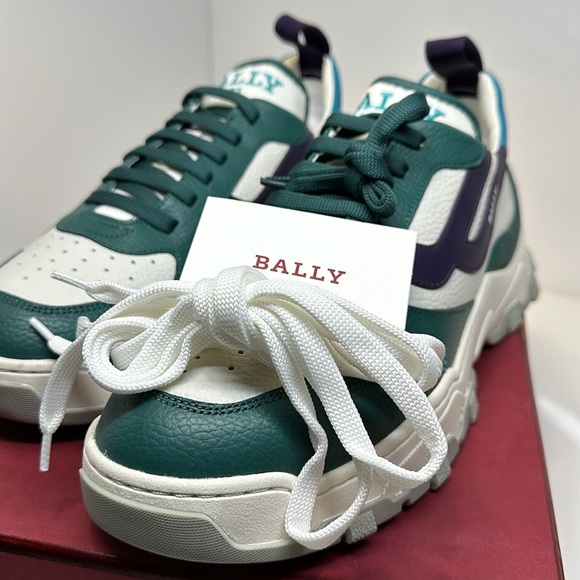 BALLY HOLDEN - T men’s lace-up sneakers bovine grained / size 12 D - Picture 10 of 14
